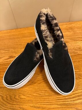 Vans Classic Platform Black Suede Shoes - 9